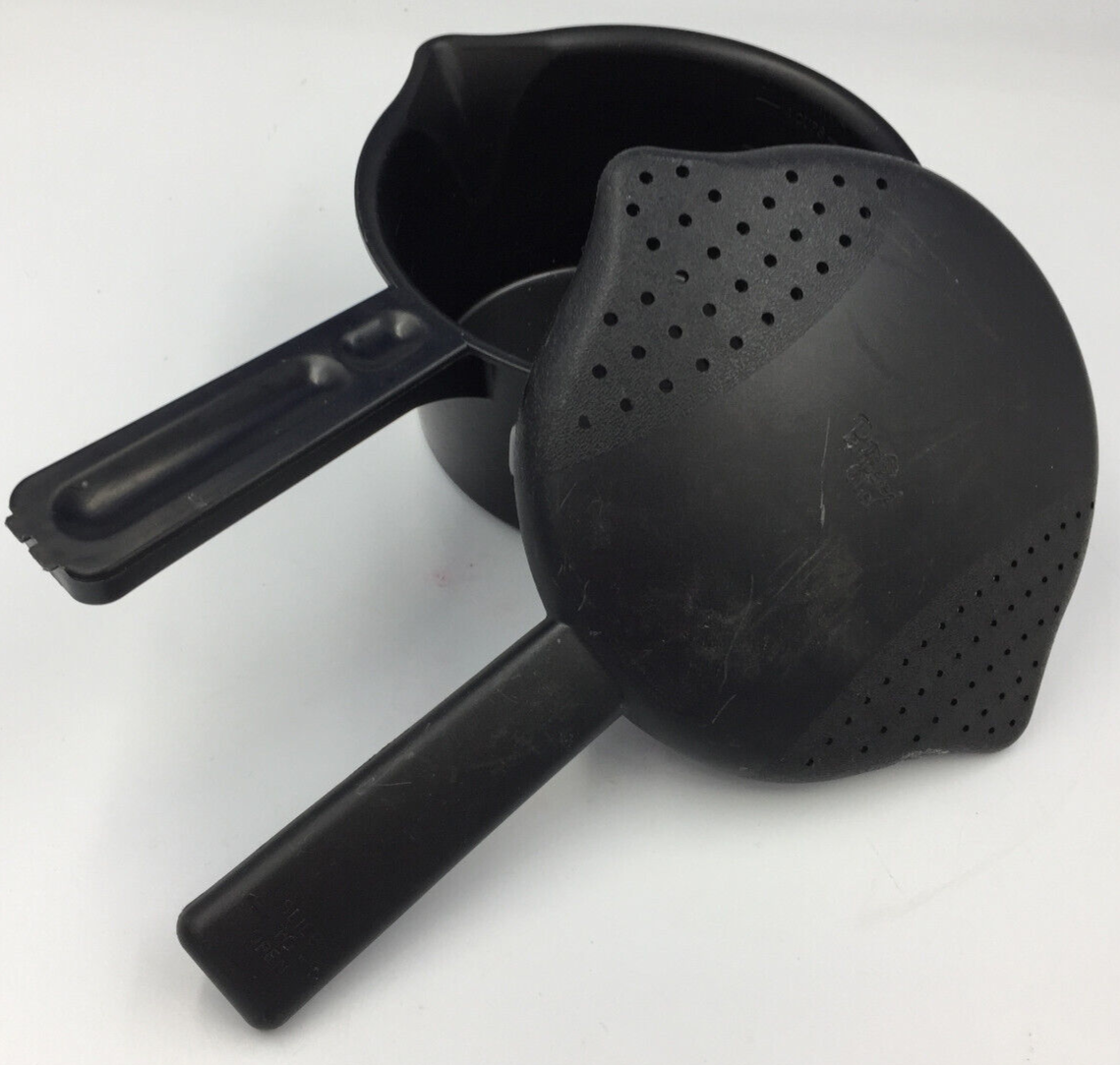 Pampered Chef Microwave Steamer Rice Cooker Pot 4 Cup w/Locking Lid #2776 Black