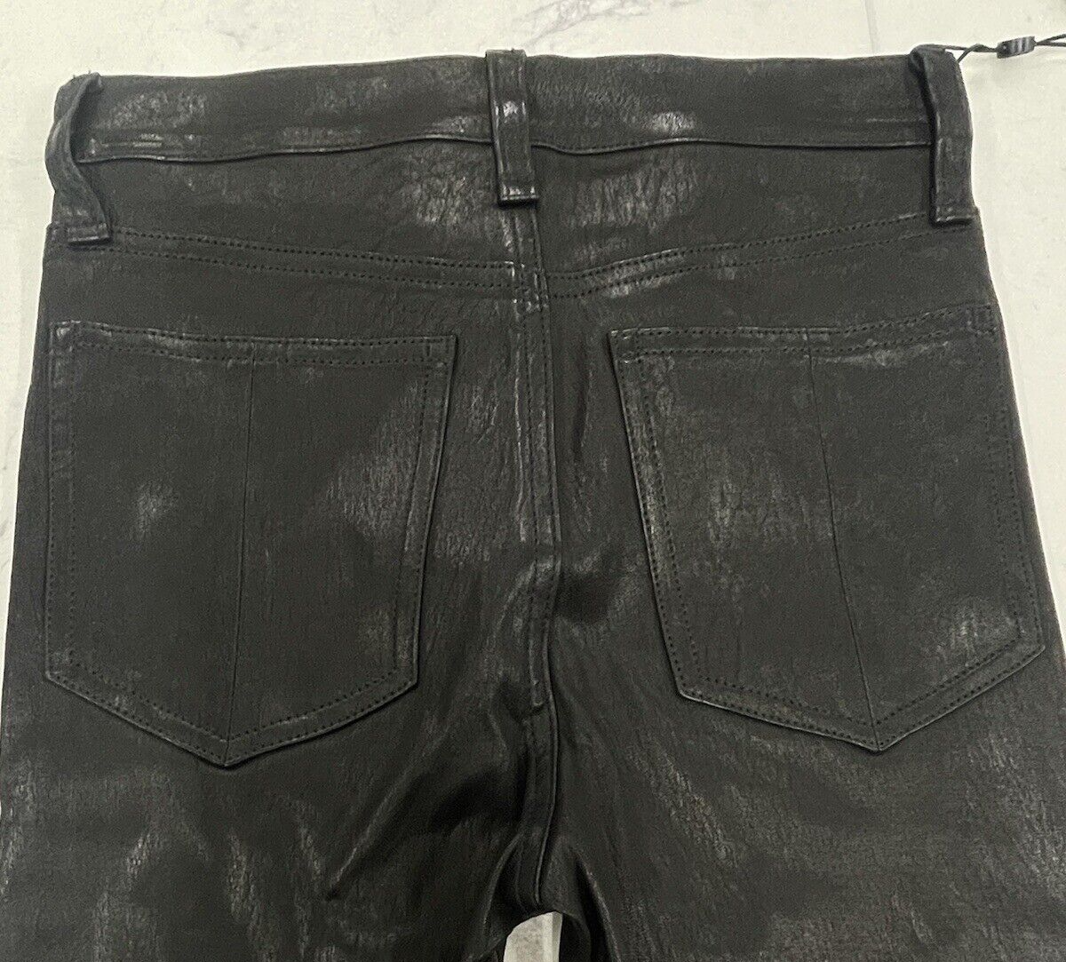 Pre-owned Rag & Bone $995  Black Leather High Rise Skinny Size:30