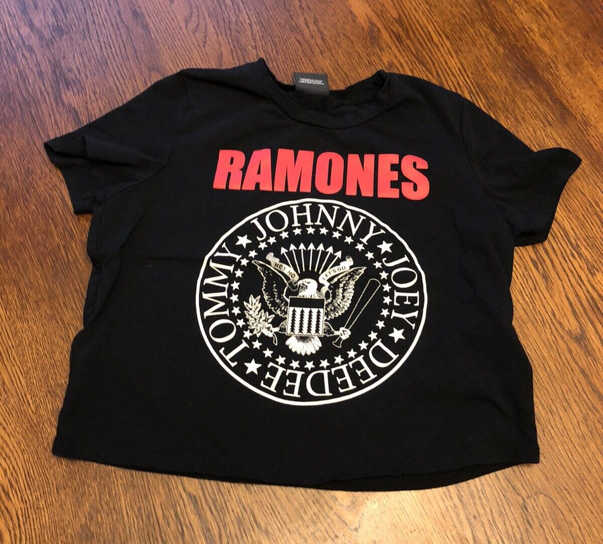 【MODERNIF】Ramones Pigment Short Sleeve T-Shirt Madeworn Ramones '78 Crop Tee Coal Pigment – blueandcream
