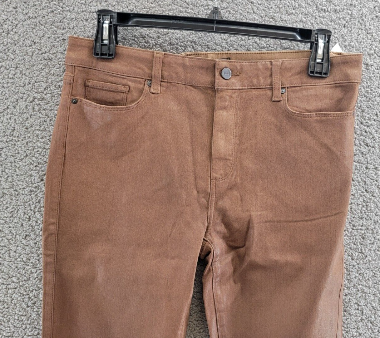 PAIGE Hoxton Ankle Pants Women's 33 Cognac Zip Fly W/ Button Closure Belt Loops - Picture 3 of 19