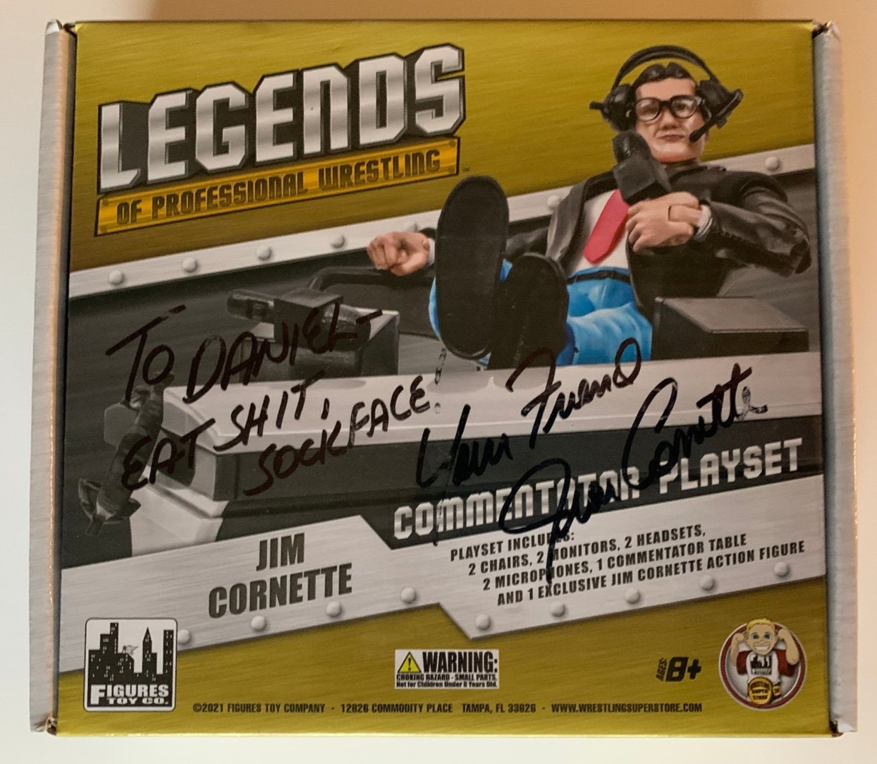 Legends Of Professional Wrestling Commentator Set Signed By Jim Cornette Auto
