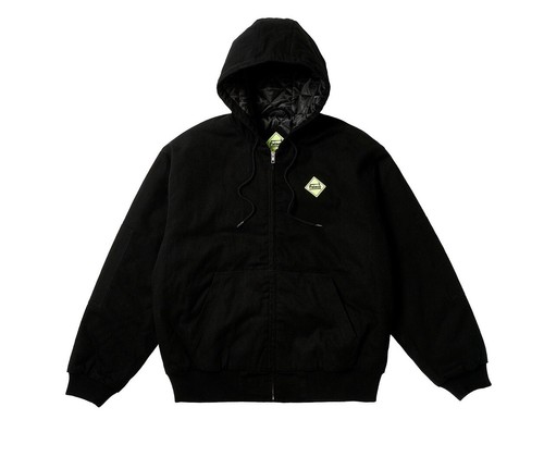 PALACE HARDWARE HOODED WORKWEAR JACKET BLACK Size XL Cotton