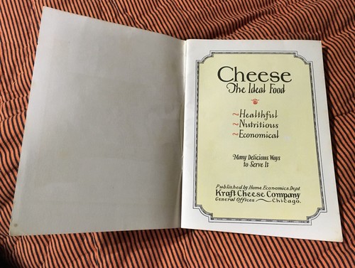 Very Vintage Cook Book By Kraft, Cheese -and Ways To Serve It