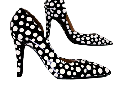 Nextwoman Shoes Court Black White Polka Dot Spotty Heels Retro style35 5 UK3