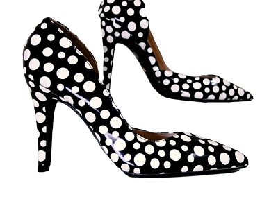 NEXTwoman shoes decoltè black/white polka dot spotty heels retro' style35,5 UK3 