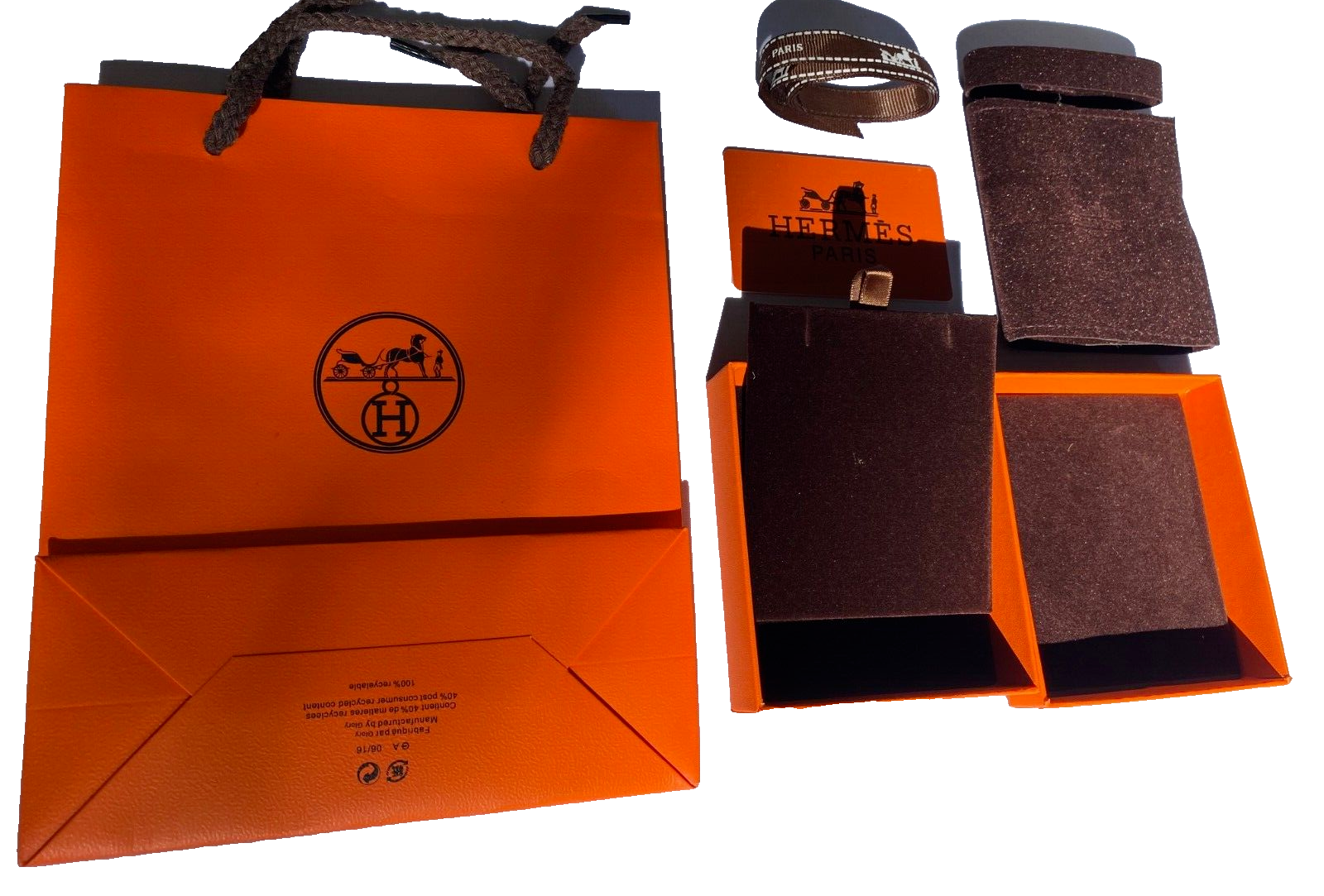 HERMÈS EMPTY JEWELRY GIFT BOX SET Genuine Hermes France Orange