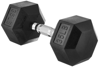 Amazon Basics Rubber Encased Exercise & Fitness Hex Dumbbell Hand Weight for ...