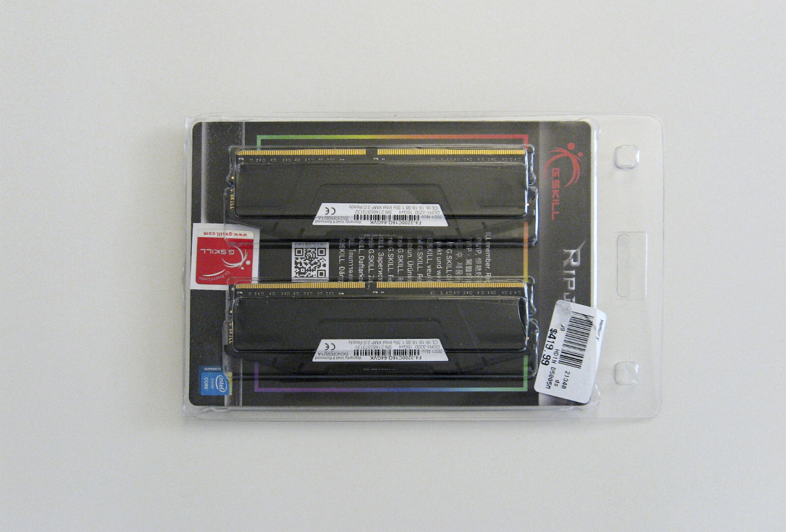 G.SKILL Ripjaws V Series (XMP) DDR4 RAM 64GB (4x16GB) 3200MT