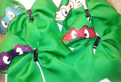Lot of all 4 Teenage Mutant Ninja Turtles Hair Bows 