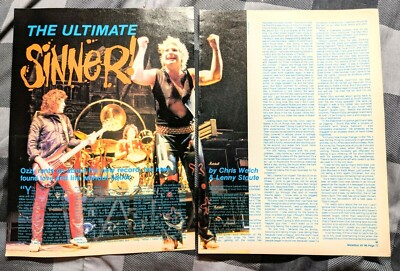 OZZY OSBOURNE / THE ULTIMATE SIN / 1986 2 PAGE MAGAZINE ARTICLE COMPLETE 