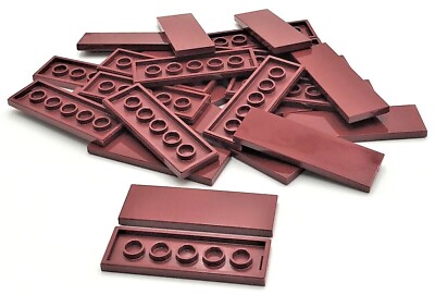 Lego 25 New Dark Red Tiles 2 x 6 Flat Smooth Pieces Parts