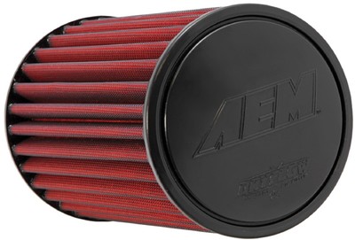 AEM 21-2039DK Dryflow Red Synthetic Round Air Filter w/ 3'' Flange Inlet Diameter