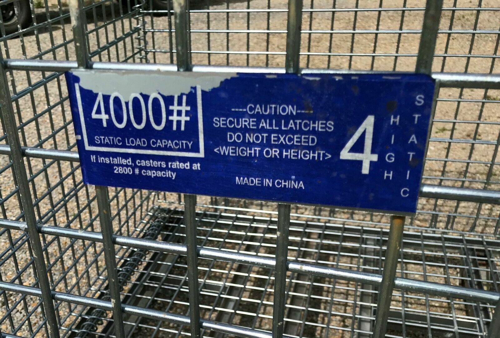 Heavy Duty Wire Basket Collapsible, Stackable,  Front Drop Gate 48