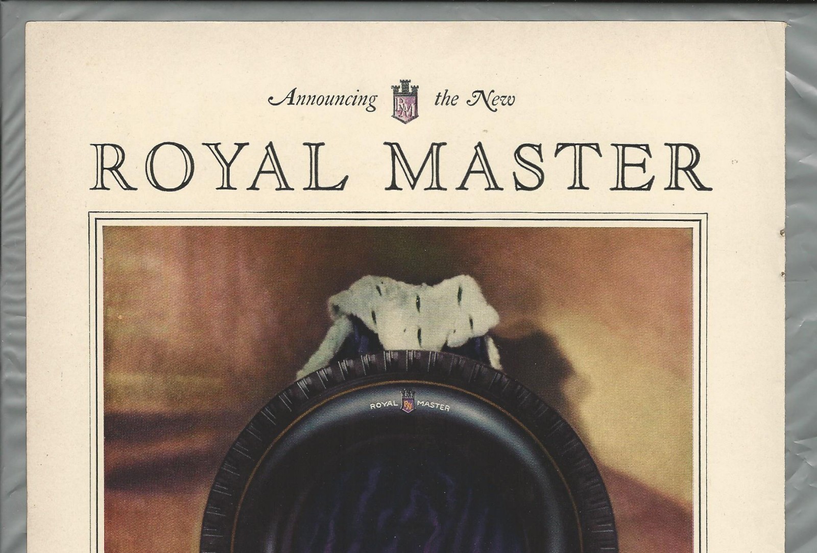 1929 ROYAL MASTER Tires advertisement, Color photo, United States Rubber