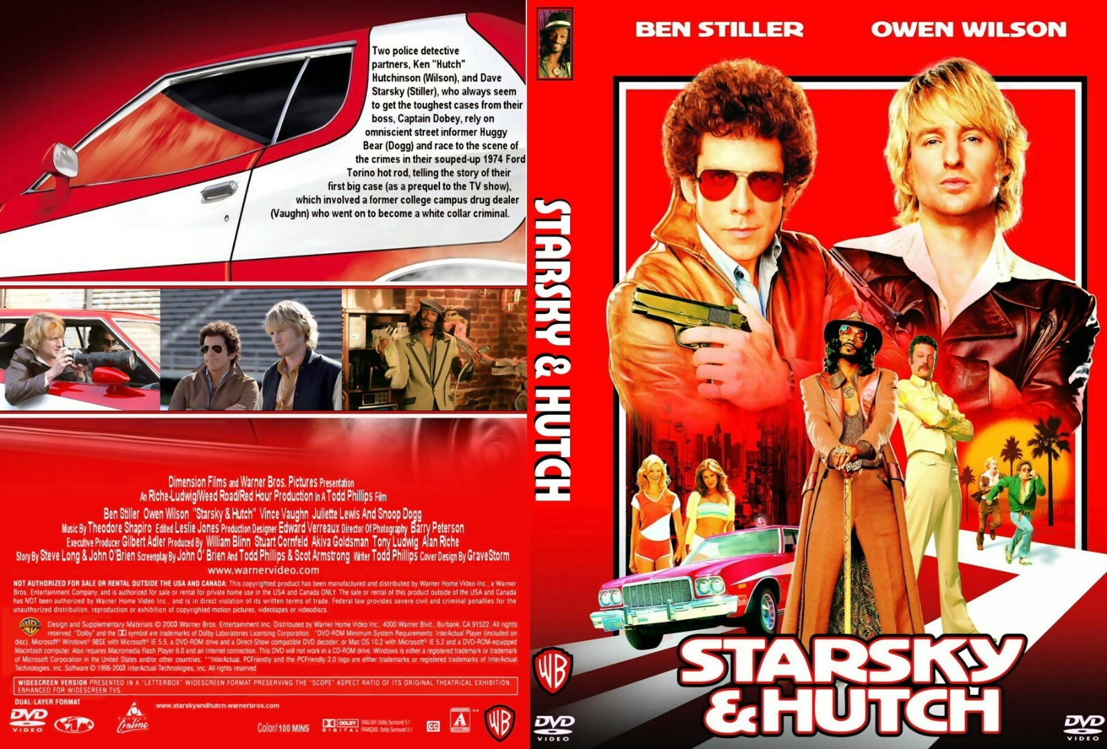 Starsky & Hutch Widescreen DVD Disk Only Stiller Wilson No