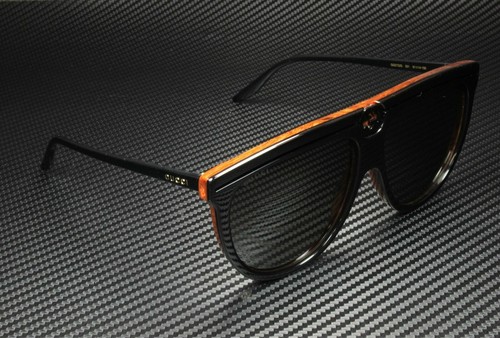 Pre-owned Gucci Gg0732s 001 Aviator Black Grey Women's Sunglasses 61 Mm In Gray