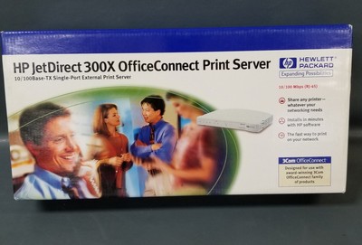 Open-Box JetDirect 300X OfficeConnect Print Server 10/100 Base TX Single Port