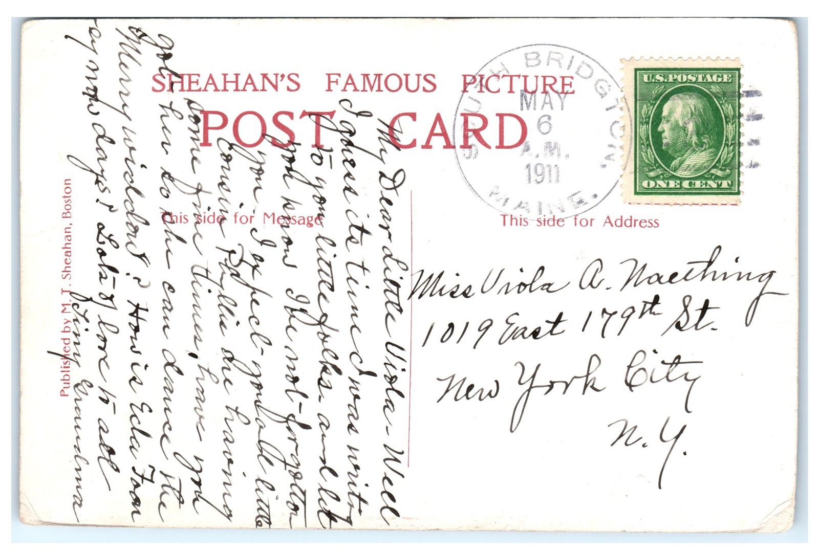 CHUMS SHEAHAN'S FAMOUS PICTURE CATS AND DOG 1911 POSTCARD 8G