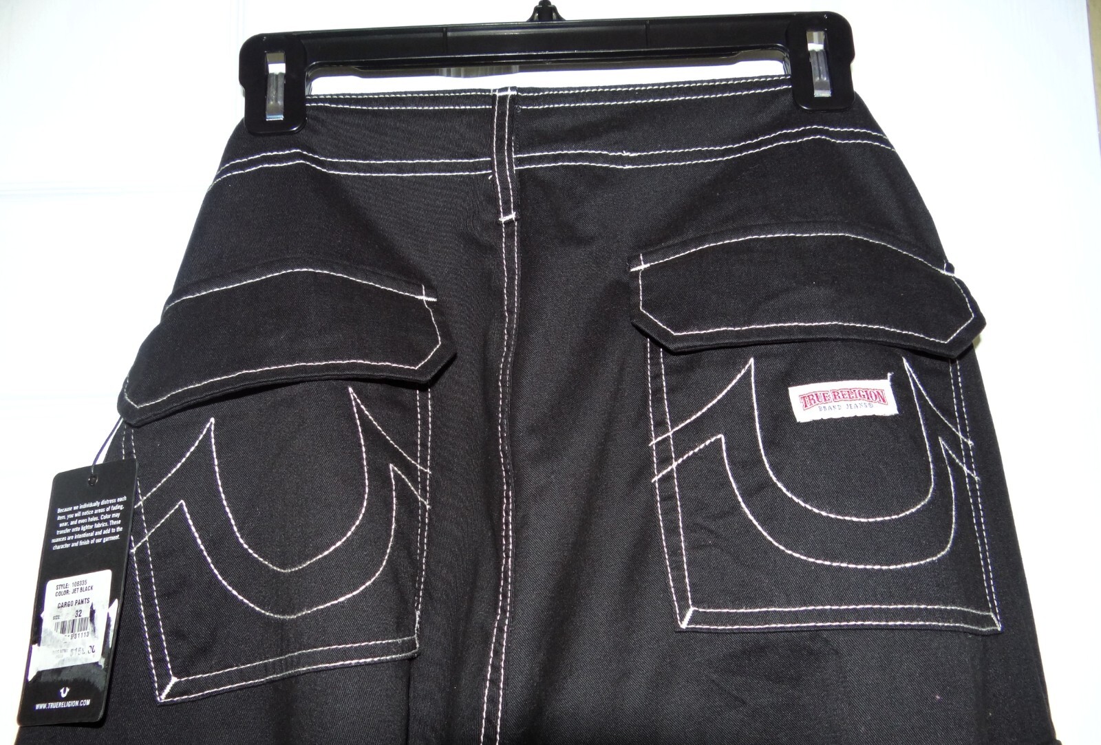 NEW TRUE RELIGION CARGO Loose Fit Relaxed Leg Men's Black