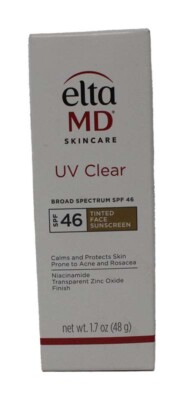 EltaMD UV Clear Tinted Face Sunscreen SPF 46 1.7 Ounce Expiration 12/2026