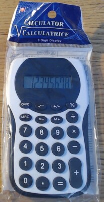 Jot Handheld LCD 8 Digit Display White & Black Calculator