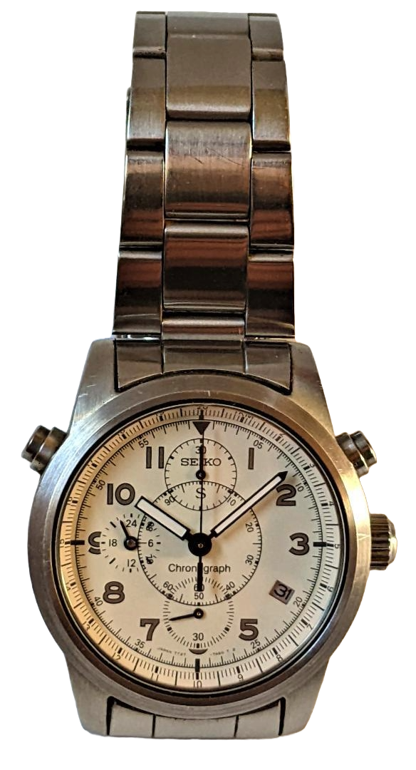 ゆ*様 O18597 SEIKO クロノグラフ 7T27-7A40 メンズ腕時計 SEIKO セイコー サス クロノグラフ 7T27-7A40 アイボリー
