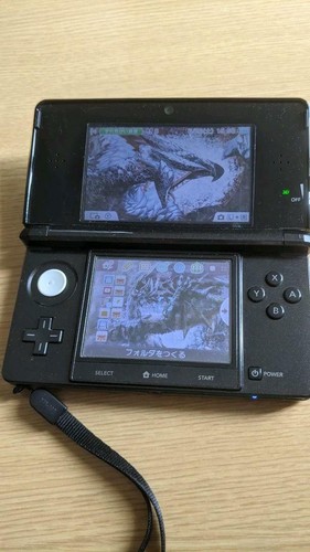 Nintendo 3DS Cosmo Black Console w/Pen Charger Japanese ver Japan Import