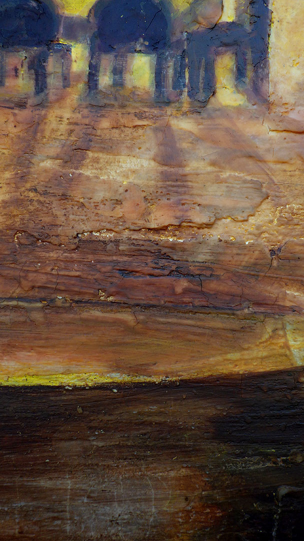 Original Martine LEtoile Oil Painting Large Canvas Texture Sunset Room View