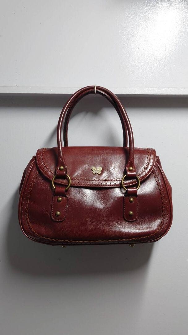 Used Anna Sui Genuine Leather Handbag Butterfly Brown | eBay