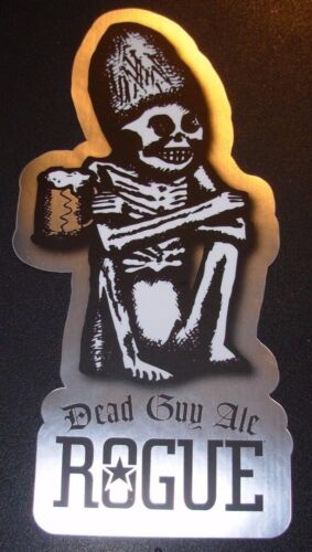 ROGUE FARMS silver Dead Guy Ale STICKER label decal craft beer brewery brewing