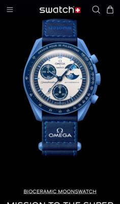 Pre-owned Omega Swatch X  Moonswatch Mission To The Super Blue Moon Moonphase So33n700