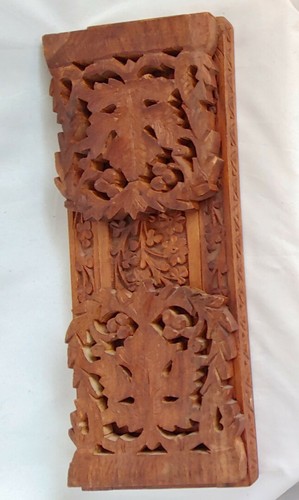 India Teak Carved Adjustable Book Holder