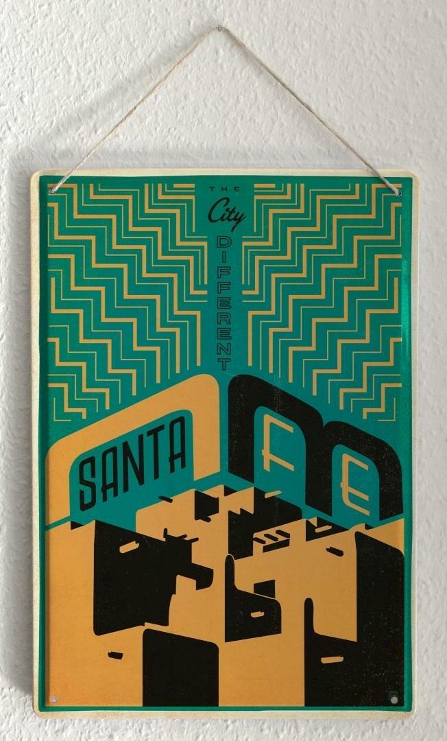 Tin Sign Retro Art Metropole Santa Fee 