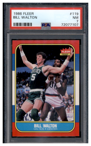1986 Fleer Basketball Bill Walton #119 Rookie RC Card PSA 7. rookie card picture