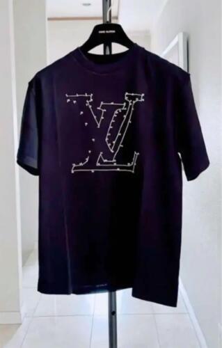 LOUIS VUITTON Yellow Logo T-Shirt XXS Black Authentic Men Used from Japan