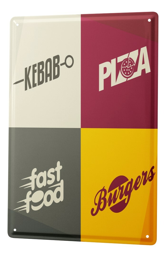 Blechschild Nostalgie Fun Kebab Pizza Burger