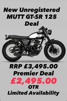 New Unregistered Mutt GT-SR 125 Motorcycle with Warranty 