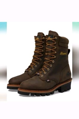 THOROGOOD LOGGER STEEL TOE WATERPROOF INSULATED WORK BOOTS 804-3555. NEW