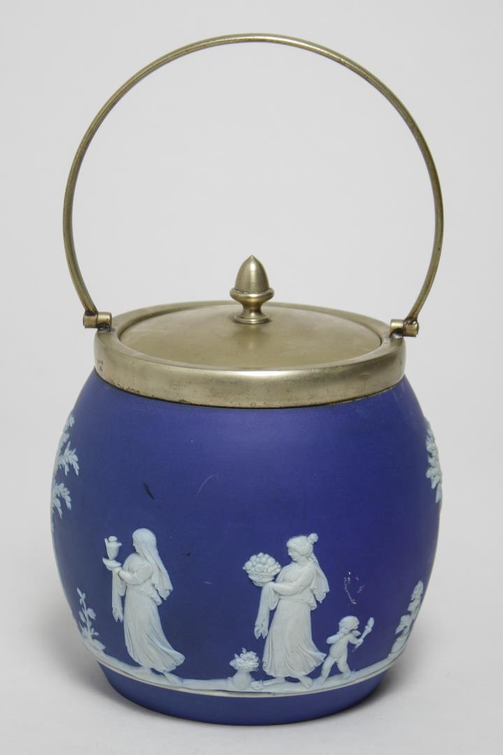 Wedgwood Jasperware Biscuit Barrel c1861