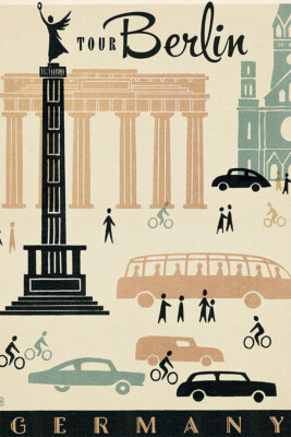 Berlin Germany Tour Travel Vintage Wall Art Home Decor - POSTER 20x30