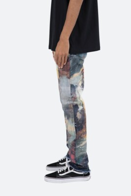 MNML D205 Overlay Straight  Denim BLUE MIXED COLOR SIZE 30