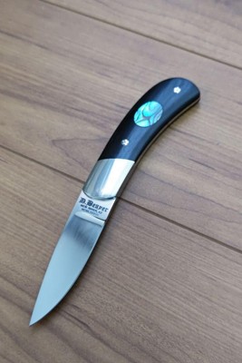 Butch Beaver Custom Knife Avalon inlay With Sheath Made In USA