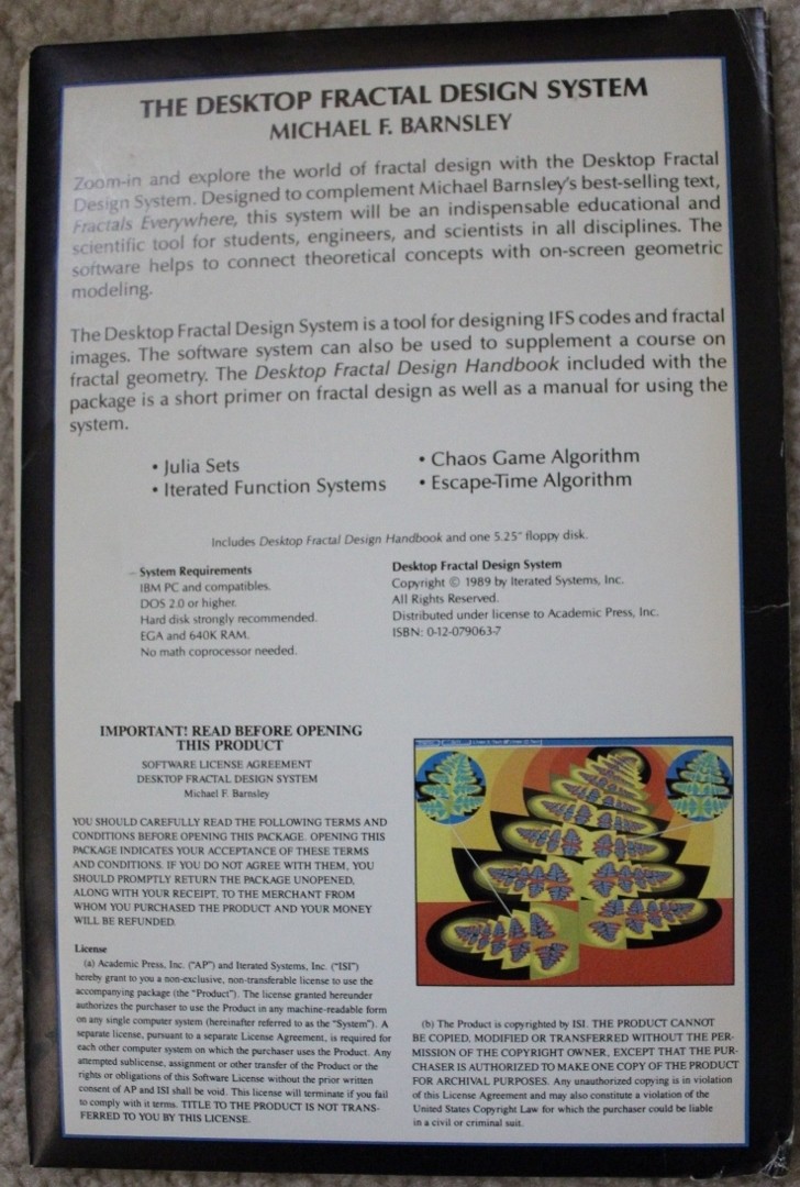 vintage Software - The Desktop Fractal Design System floppy by Michael Barnsley