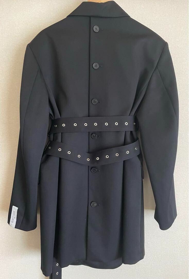 Pre-owned Rokh X H&m Collaboration Belted Wool Blazer Jacket Size Xs In Black