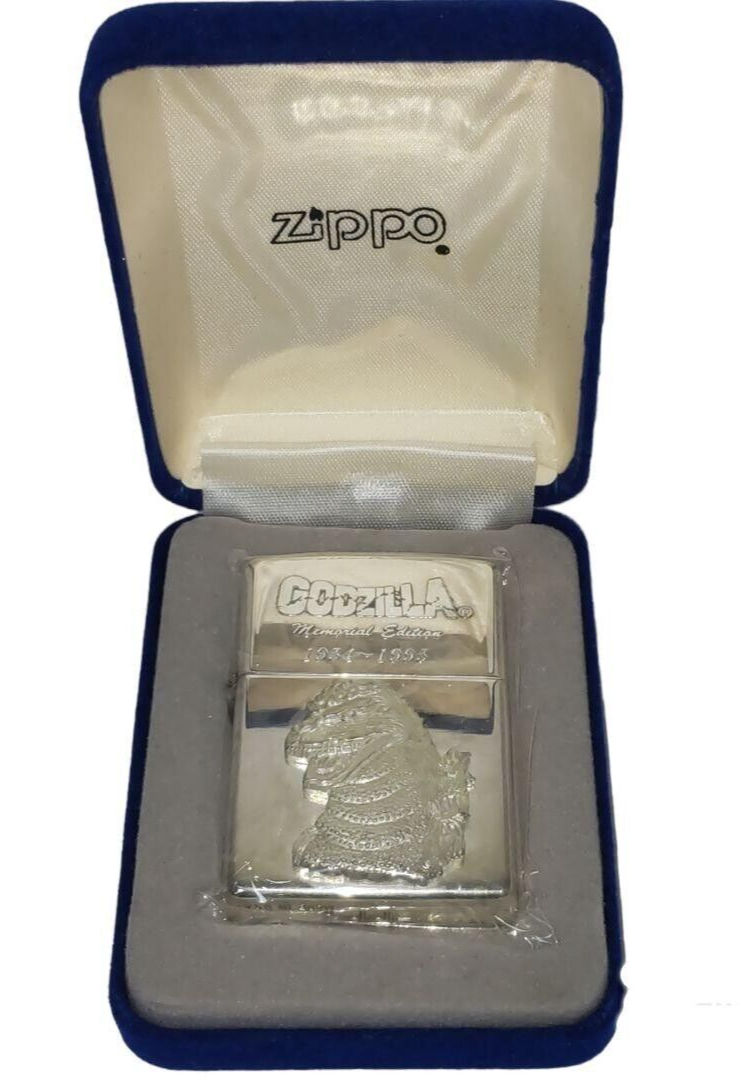ゴジラ　zippo Zippo Lighter Godzilla 1954-1995 with Sterling Silver Velour