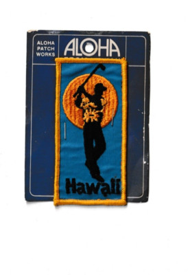 Aloha From Hawaii Golf Patch Works Unused On Card Souvenir Vintage Embroidered