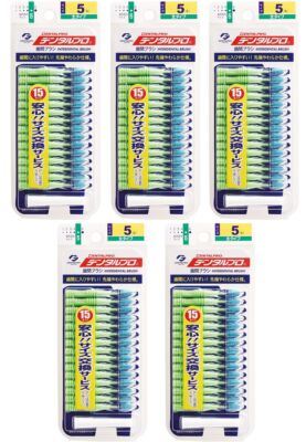Dental Pro Interdental Brush, i-Shape, Pack of 15, Size 5 (L) - 5 Packs