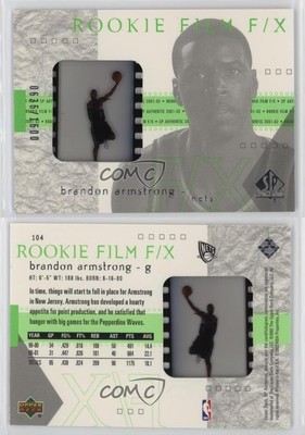 2001-02 SP Authentic Rookie Film F/X /1600 Brandon Armstrong #104 Rookie RC