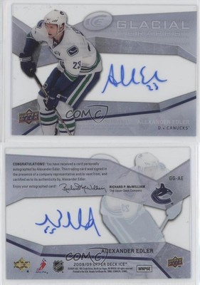 2008-09 Upper Deck Ice Glacial Graphs Alexander Edler #GG-AE Auto