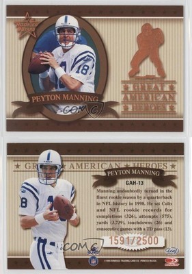 1999 Leaf Rookies & Stars Great American Heroes /2500 Peyton Manning #GAH-13 HOF